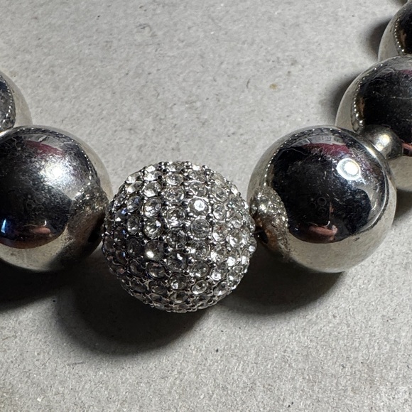 Alfani Shimmering Silver Beaded Necklace - Picture 2 of 3